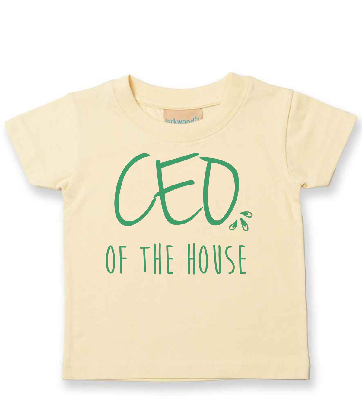 Ceo of the House – Baby T-Shirt in Pale Yellow with Mint vinyl