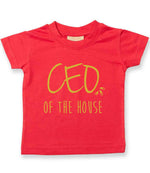 Ceo of the House – Baby T-Shirt in Red with Gold vinyl
