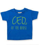 Ceo of the House – Baby T-Shirt in Royal Blue with Apple Green vinyl