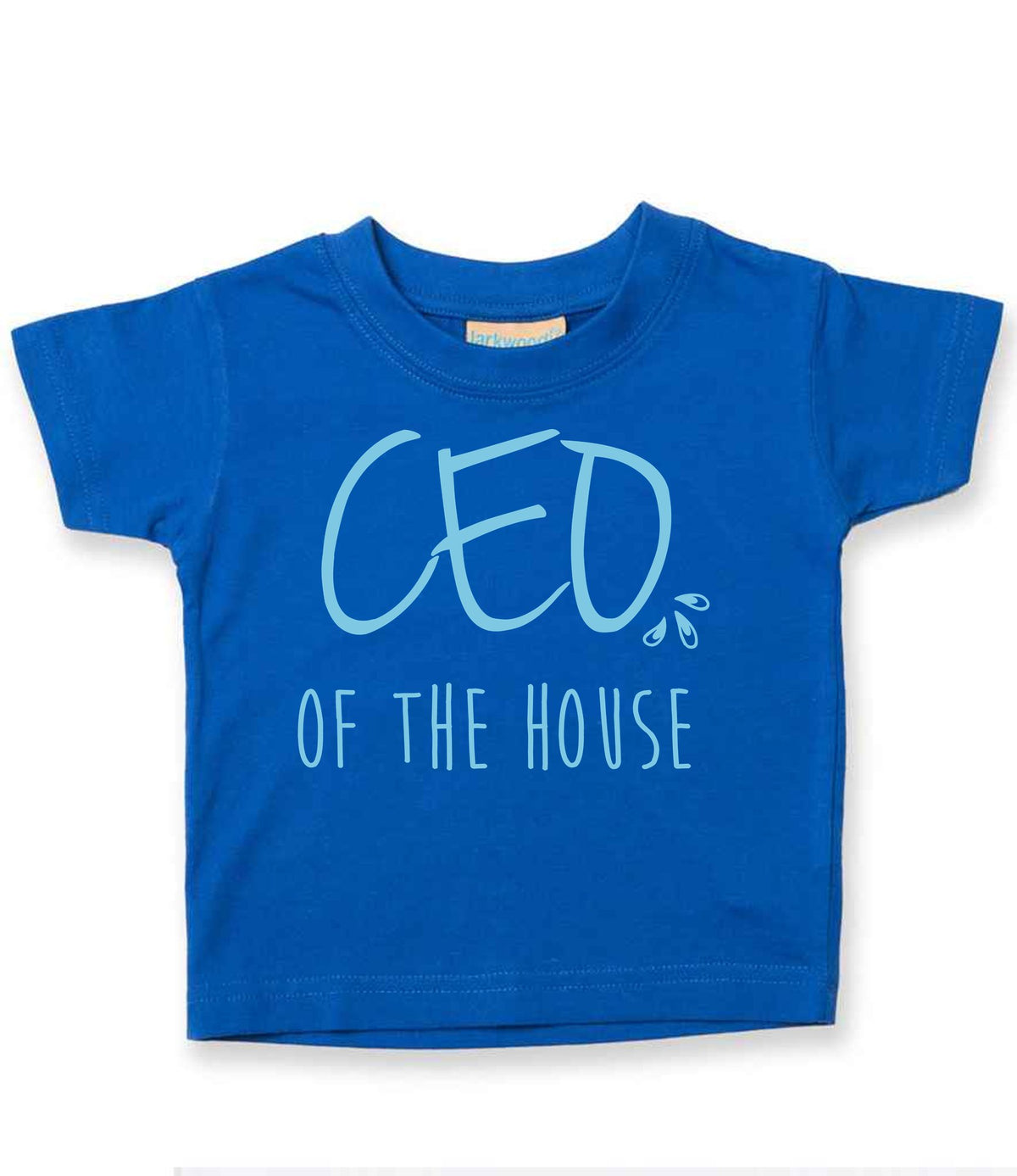 Ceo of the House – Baby T-Shirt in Royal Blue with Baby Blue vinyl