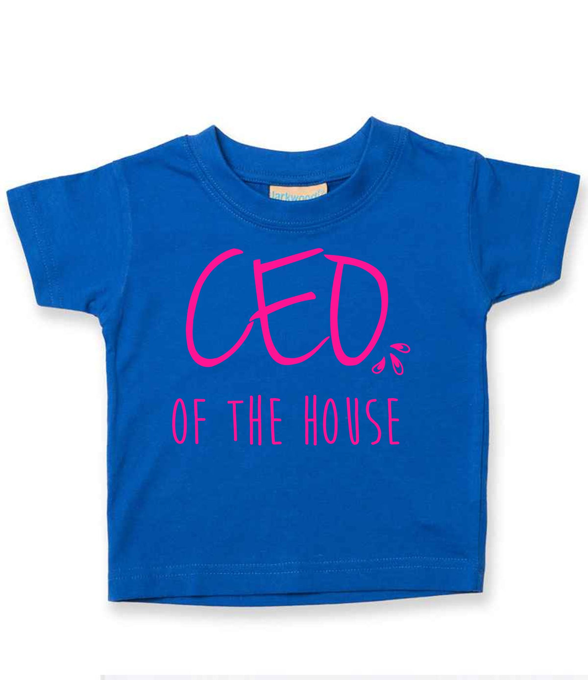 Ceo of the House – Baby T-Shirt in Royal Blue with Hot Pink vinyl