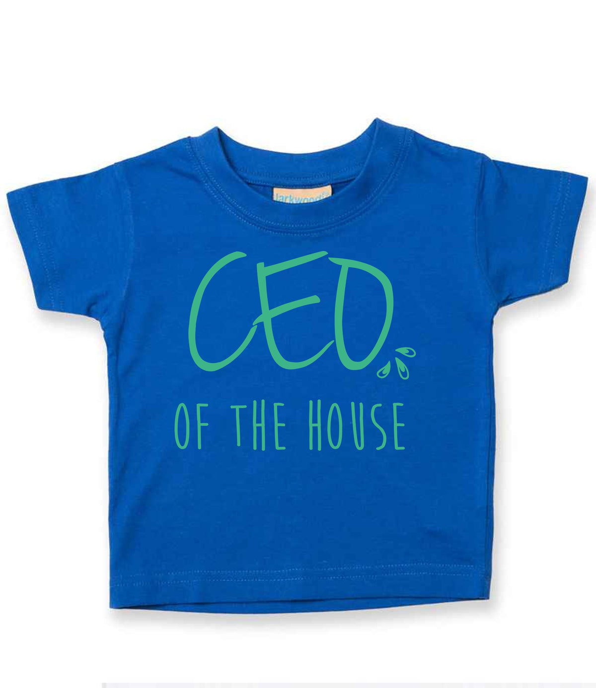 Ceo of the House – Baby T-Shirt in Royal Blue with Mint vinyl