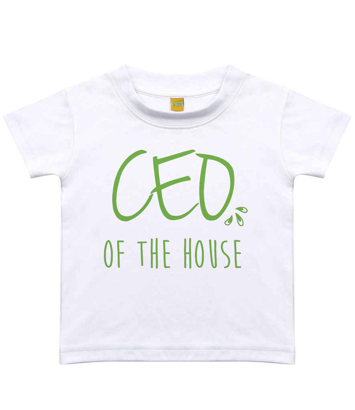 Ceo of the House – Baby T-Shirt in Sublimation White with Apple Green vinyl