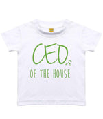 Ceo of the House – Baby T-Shirt in Sublimation White with Apple Green vinyl