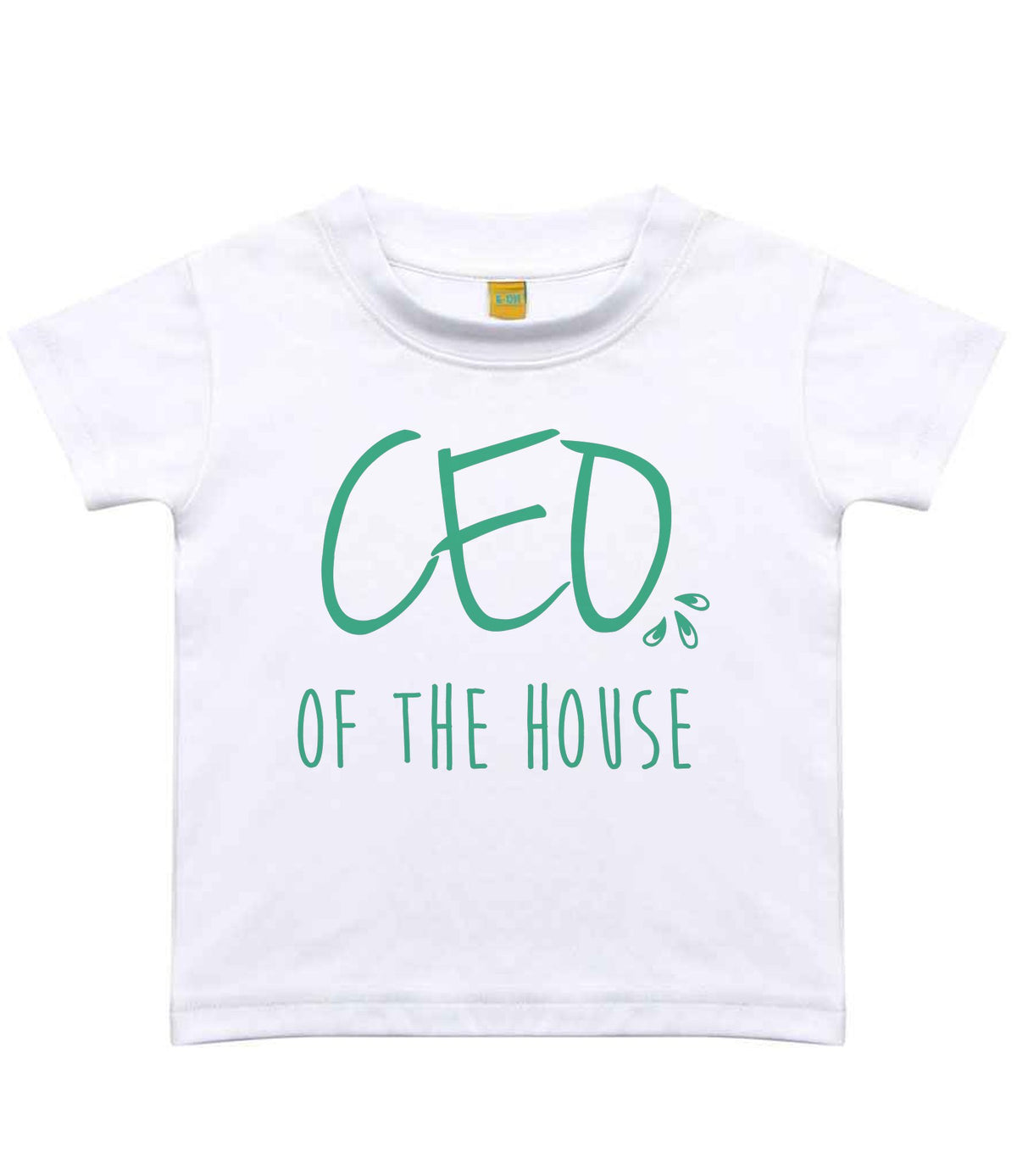Ceo of the House – Baby T-Shirt in Sublimation White with Mint vinyl