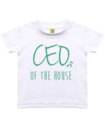 Ceo of the House – Baby T-Shirt in Sublimation White with Mint vinyl