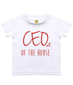 Ceo of the House – Baby T-Shirt in Sublimation White with Red vinyl