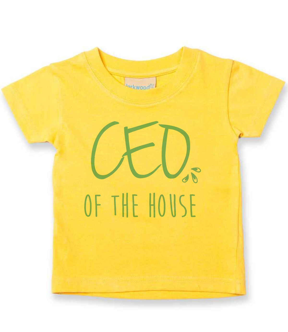 Ceo of the House – Baby T-Shirt in Sunflower with Baby Blue vinyl