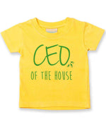 Ceo of the House – Baby T-Shirt in Sunflower with Mint vinyl
