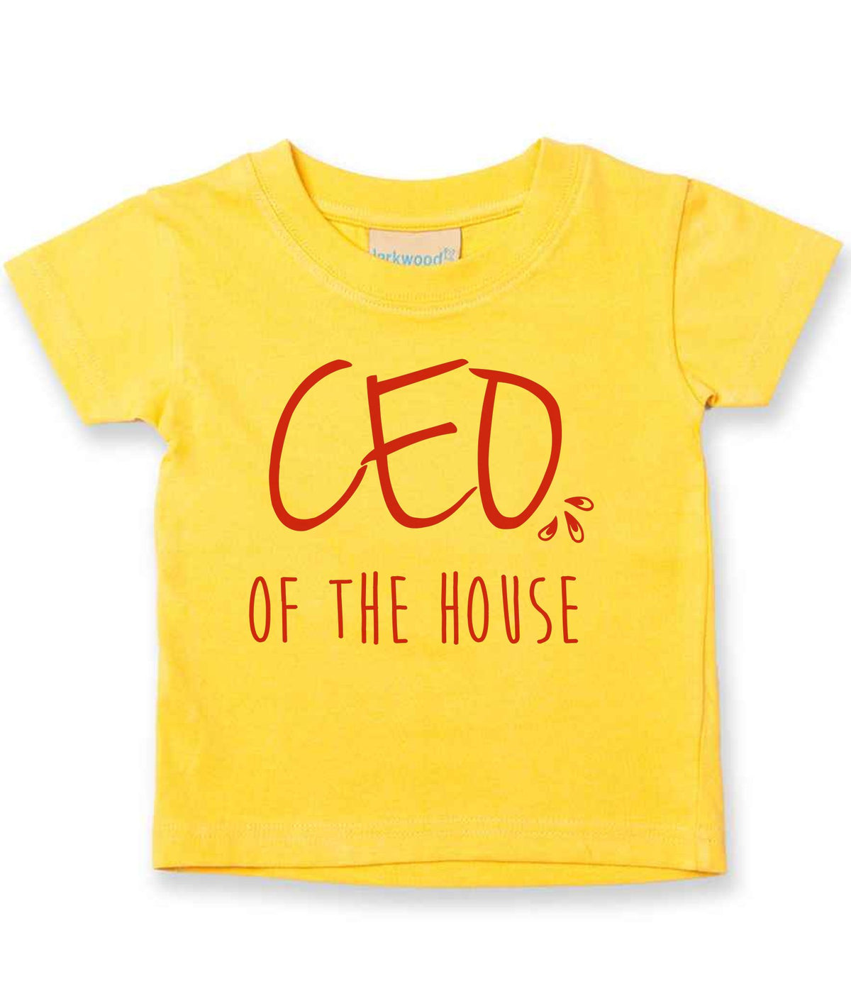 Ceo of the House – Baby T-Shirt in Sunflower with Red vinyl