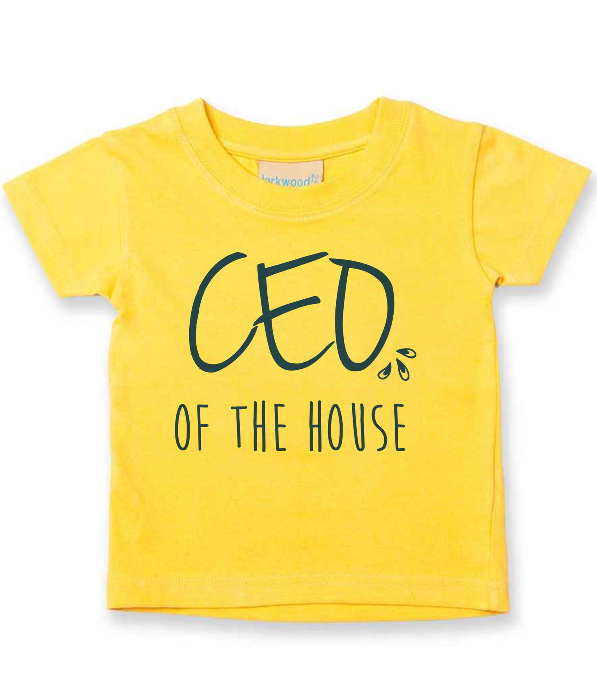Ceo of the House – Baby T-Shirt in Sunflower with Royal Blue vinyl