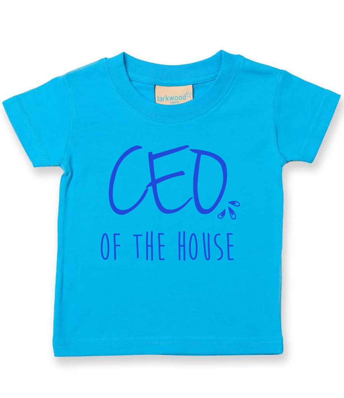 Ceo of the House – Baby T-Shirt in Turquoise Blue with Royal Blue vinyl