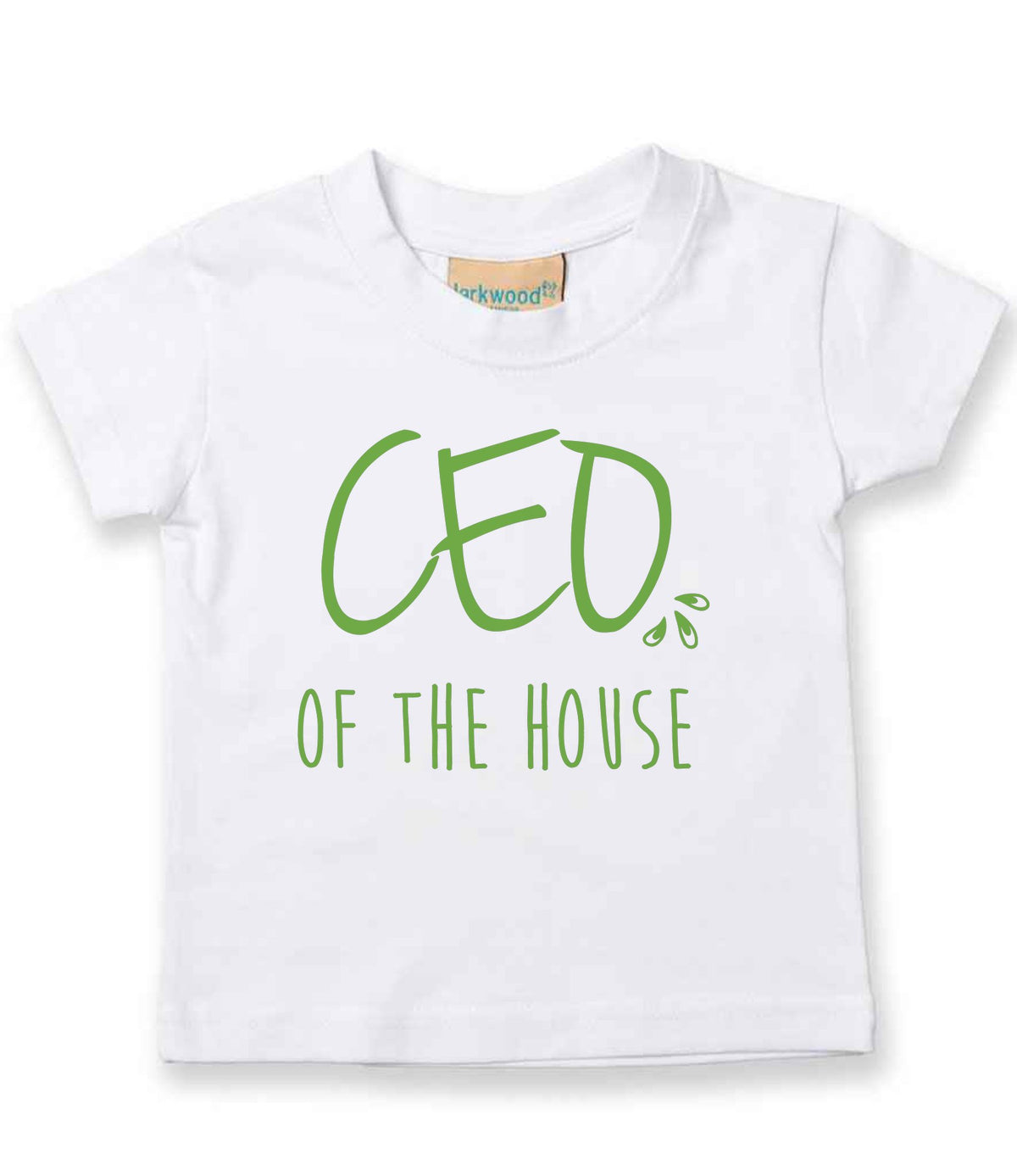 Ceo of the House – Baby T-Shirt in White with Apple Green vinyl