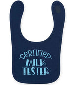 Certified Milk Tester – Larkwood Baby/Toddler Bib in Navy with Baby Blue vinyl