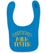 Certified Milk Tester – Larkwood Baby/Toddler Bib in Sapphire Blue with Gold vinyl