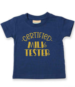 Certified Milk Tester – Baby T-Shirt in Navy with Gold vinyl