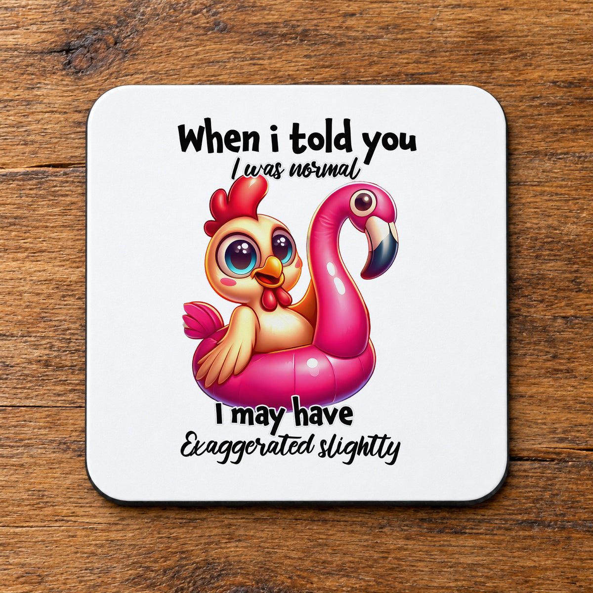Chicken Flamingo Float coaster in white