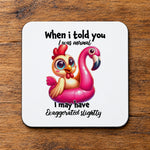 Chicken Flamingo Float coaster in white