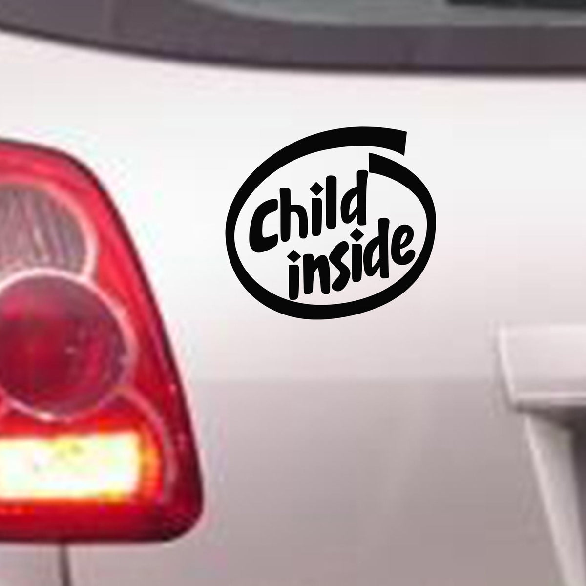 Child Inside bumper sticker in standard