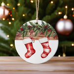 Christmas Decoration 2 Stocking ceramic hanging decoration in standard
