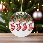 Christmas Decoration 4 Stocking ceramic hanging decoration in standard