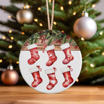 Christmas Decoration 6 Stockings ceramic hanging decoration in standard