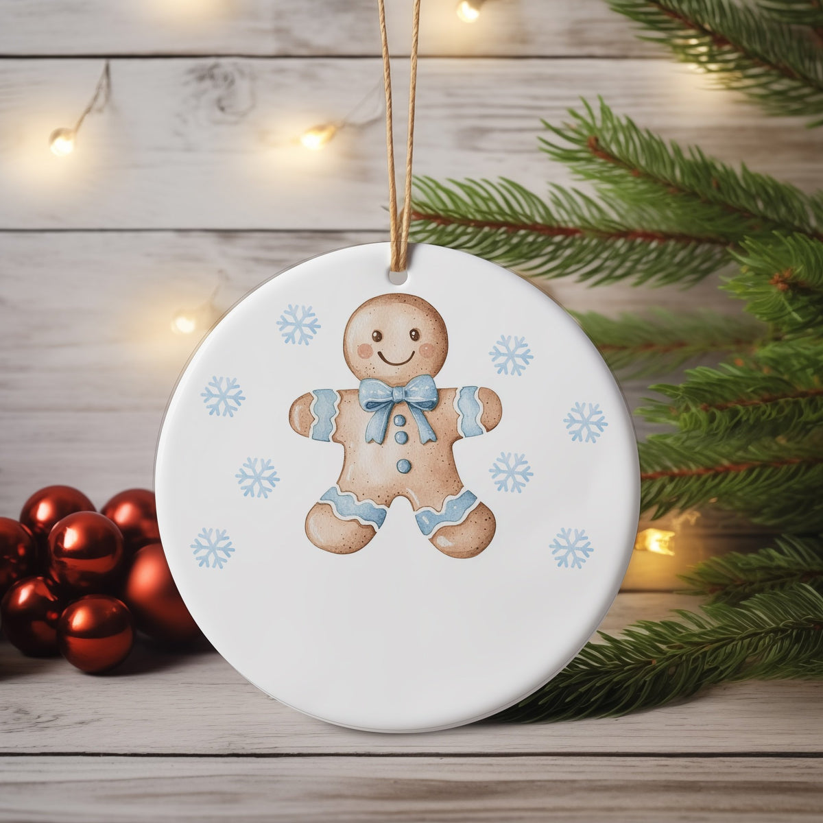 Christmas Decoration Gingerbreadman ceramic hanging decoration in standard