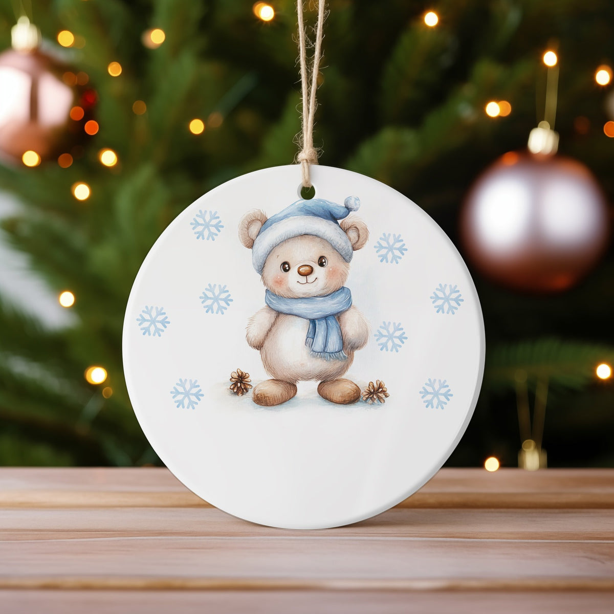 Christmas Decoration Teddy ceramic hanging decoration in standard