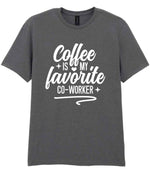 T-shirt piece of the Coffee Is My Favourite Co-worker Matching Set: Mug, Coaster & T-shirt in Charcoal