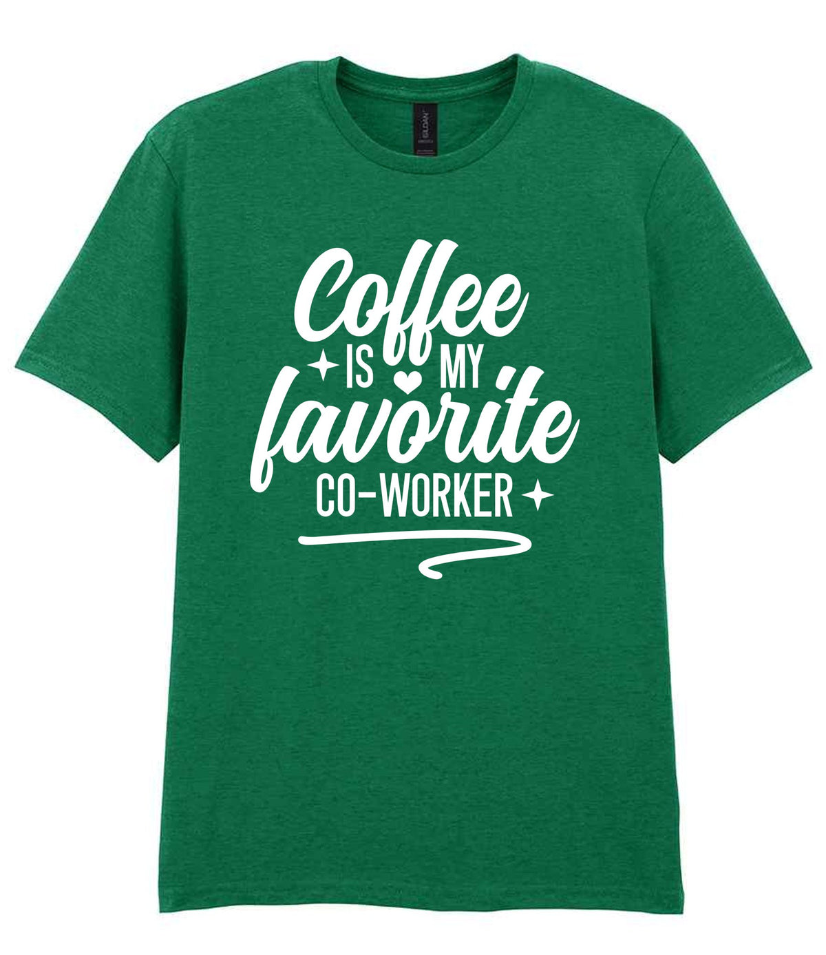 T-shirt piece of the Coffee Is My Favourite Co-worker Matching Set: Mug, Coaster & T-shirt in Kelly Green