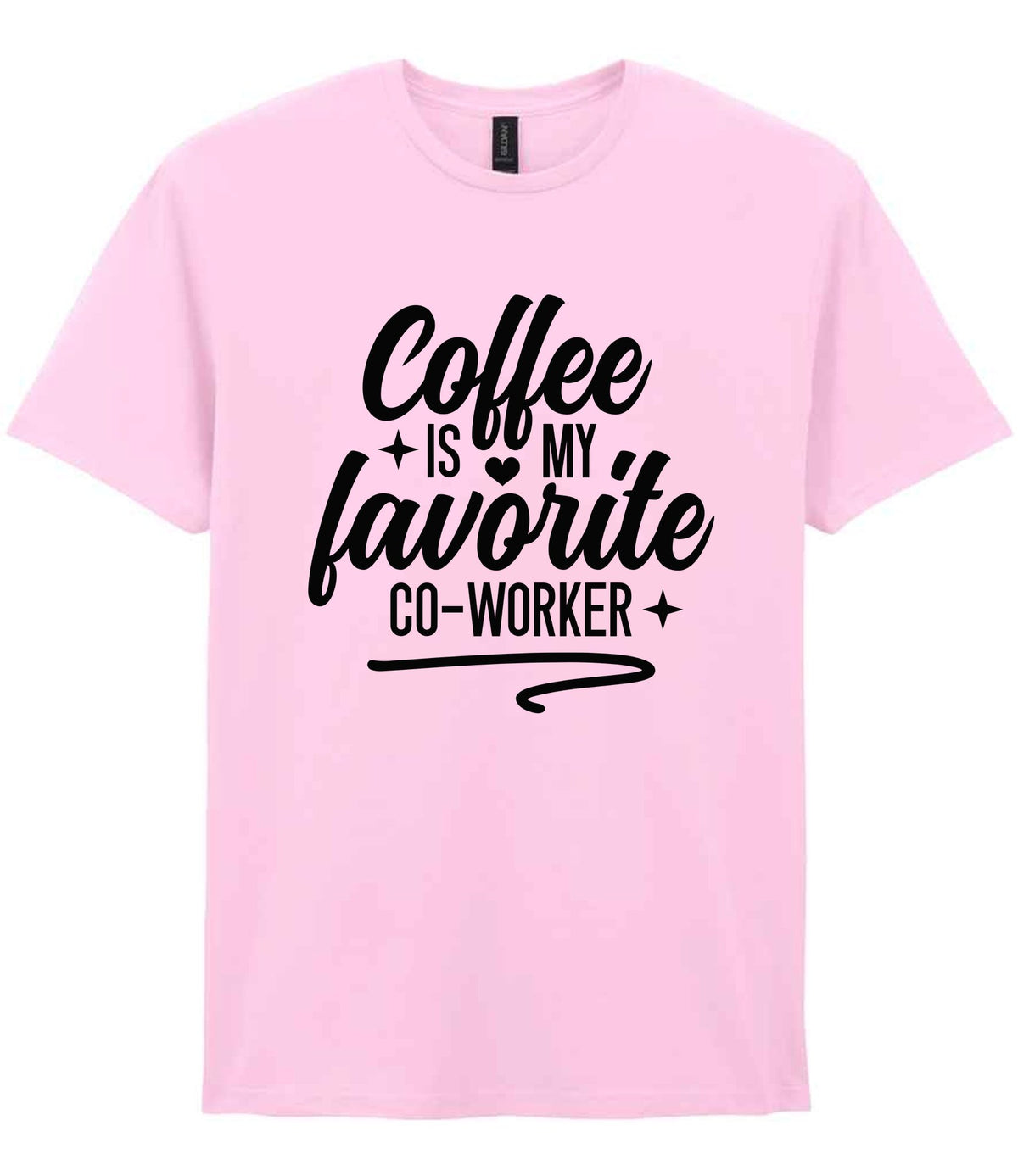 T-shirt piece of the Coffee Is My Favourite Co-worker Matching Set: Mug, Coaster & T-shirt in Light Pink