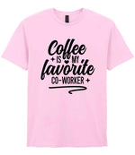 T-shirt piece of the Coffee Is My Favourite Co-worker Matching Set: Mug, Coaster & T-shirt in Light Pink