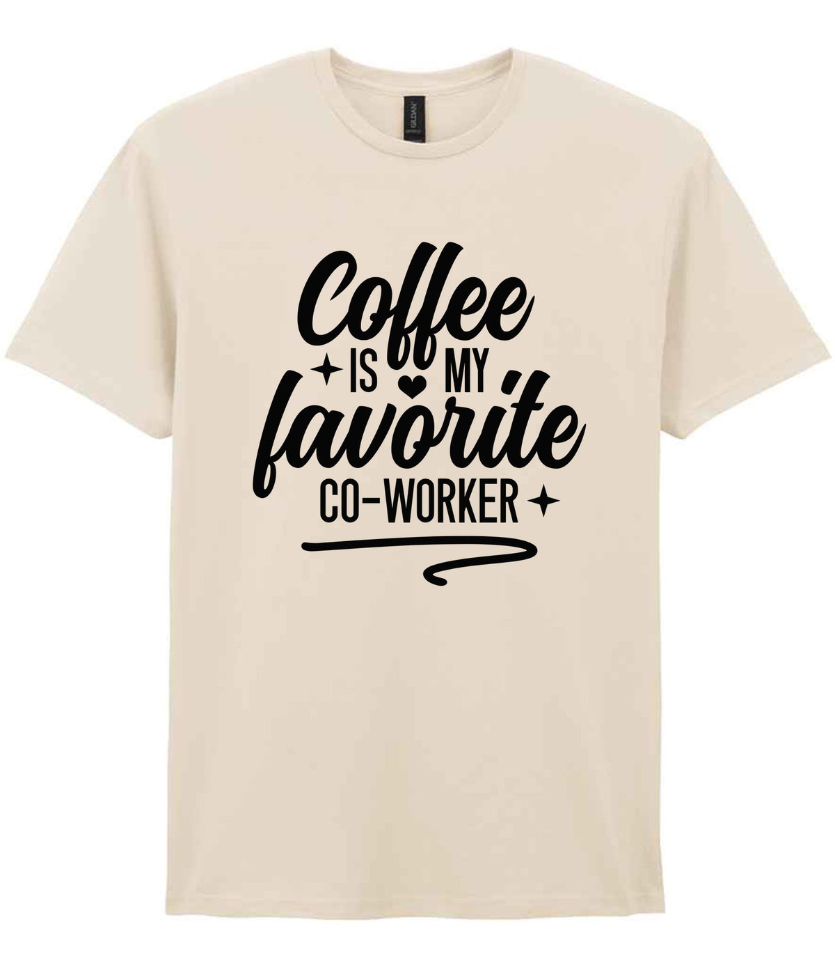 T-shirt piece of the Coffee Is My Favourite Co-worker Matching Set: Mug, Coaster & T-shirt in Natural