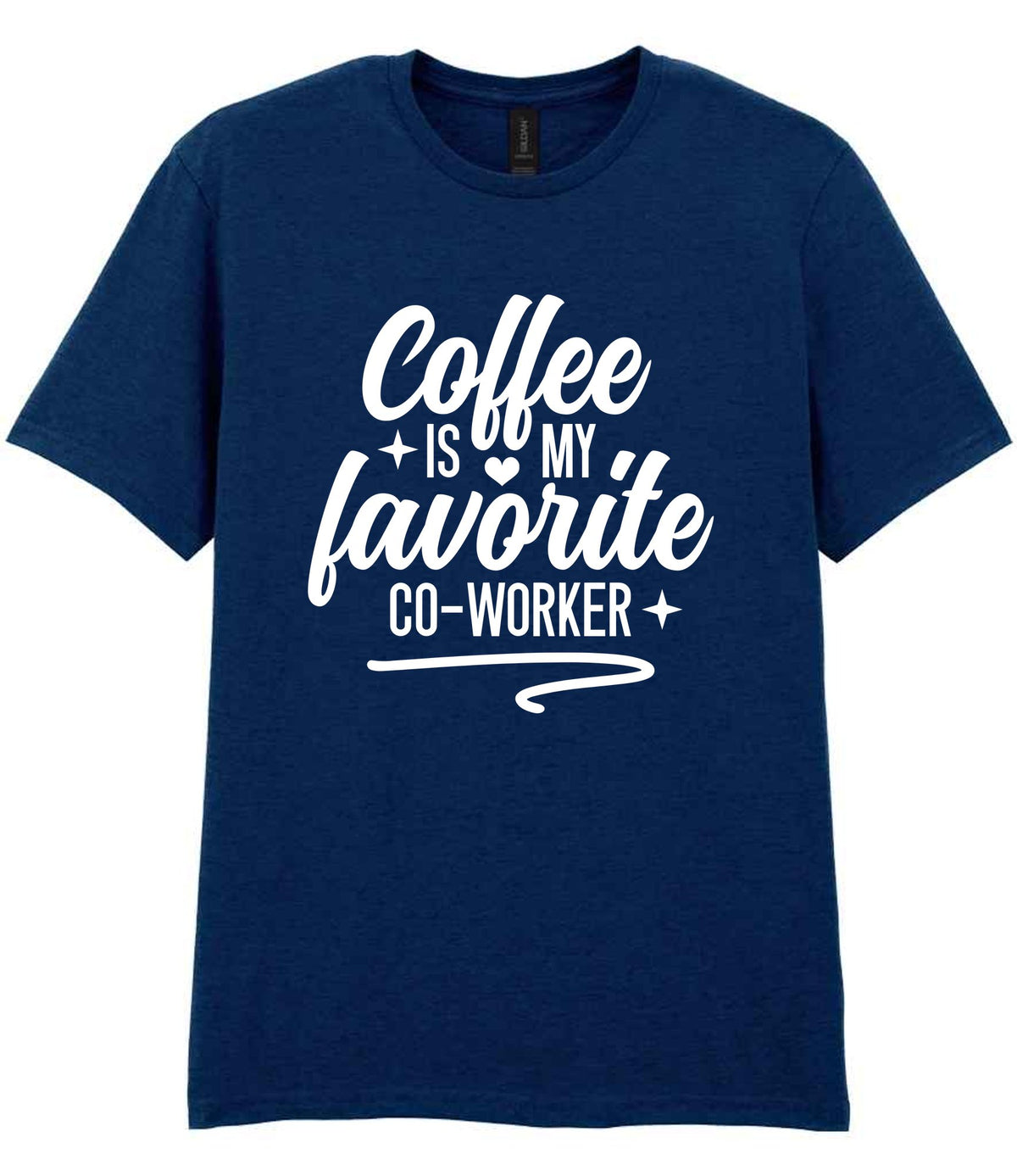T-shirt piece of the Coffee Is My Favourite Co-worker Matching Set: Mug, Coaster & T-shirt in Navy
