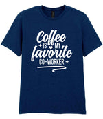 T-shirt piece of the Coffee Is My Favourite Co-worker Matching Set: Mug, Coaster & T-shirt in Navy
