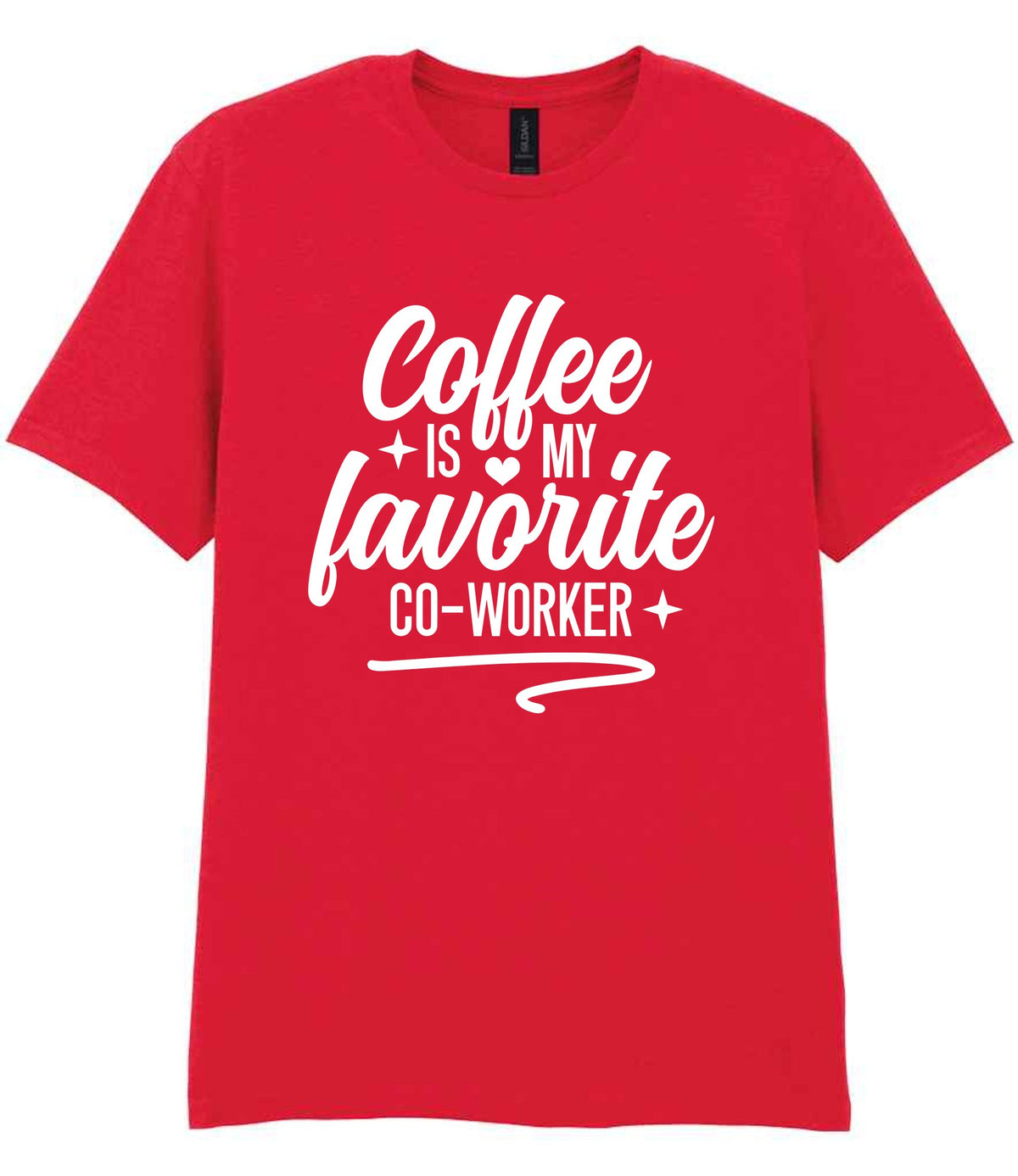 T-shirt piece of the Coffee Is My Favourite Co-worker Matching Set: Mug, Coaster & T-shirt in Red