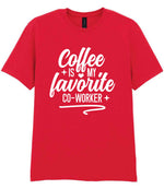 T-shirt piece of the Coffee Is My Favourite Co-worker Matching Set: Mug, Coaster & T-shirt in Red