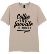 T-shirt piece of the Coffee Is My Favourite Co-worker Matching Set: Mug, Coaster & T-shirt in Sand
