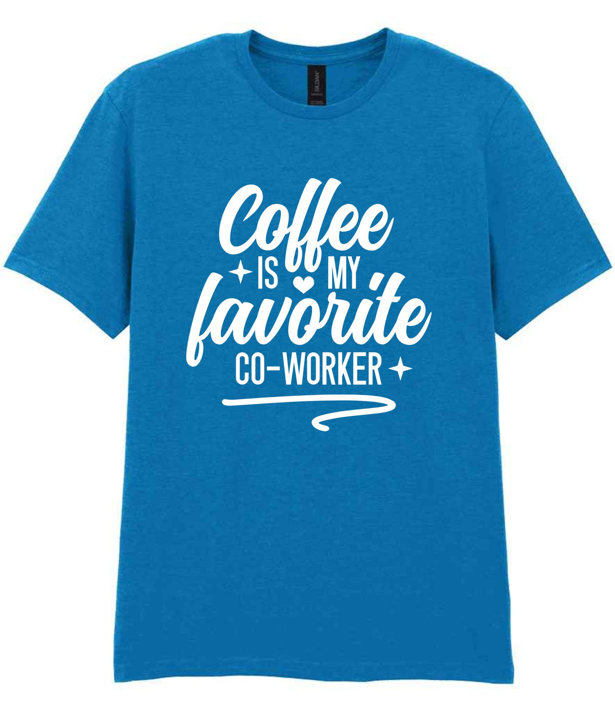 T-shirt piece of the Coffee Is My Favourite Co-worker Matching Set: Mug, Coaster & T-shirt in Sapphire Blue