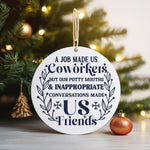 Coworkers and Friends – Ceramic Hanging Decoration in Standard with Navy vinyl