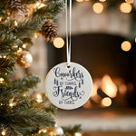Coworkers by Chance Friends by Choice – Ceramic Hanging Decoration in Standard with Navy vinyl