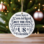 Coworkers to Friends – Ceramic Hanging Decoration in Standard with Navy vinyl