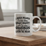 Crazy Granny with Grandkids marble mug in grey