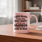 Crazy Granny with Grandkids marble mug in red