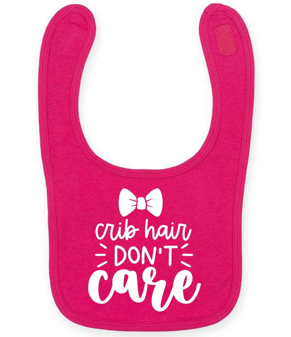 Crib Hair DON'T Care – Larkwood Baby/Toddler Bib in Fuchsia