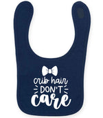 Crib Hair DON'T Care toddler bib in navy