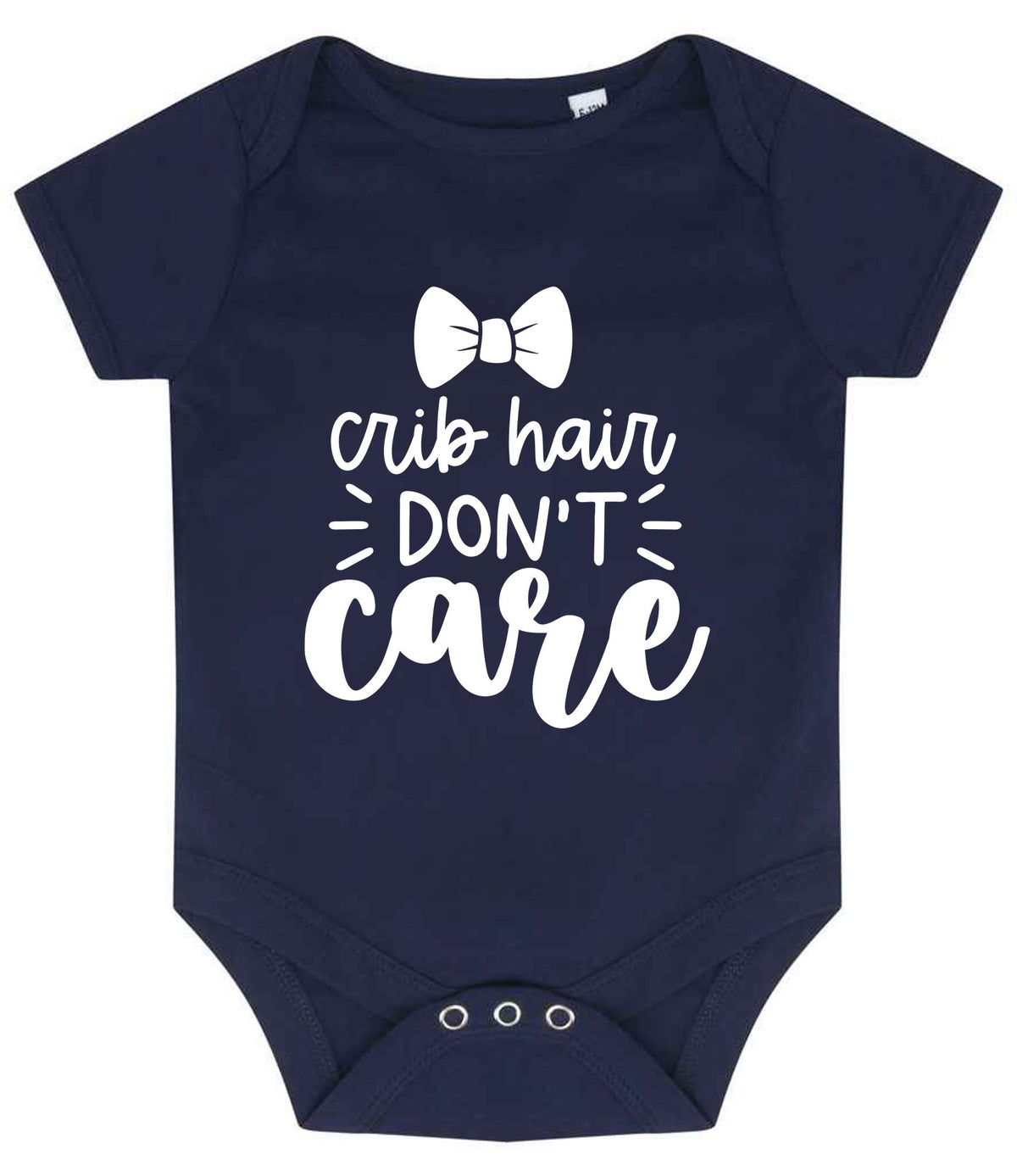 Crib Hair DON'T Care baby bodysuit in navy