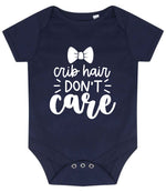 Crib Hair DON'T Care baby bodysuit in navy