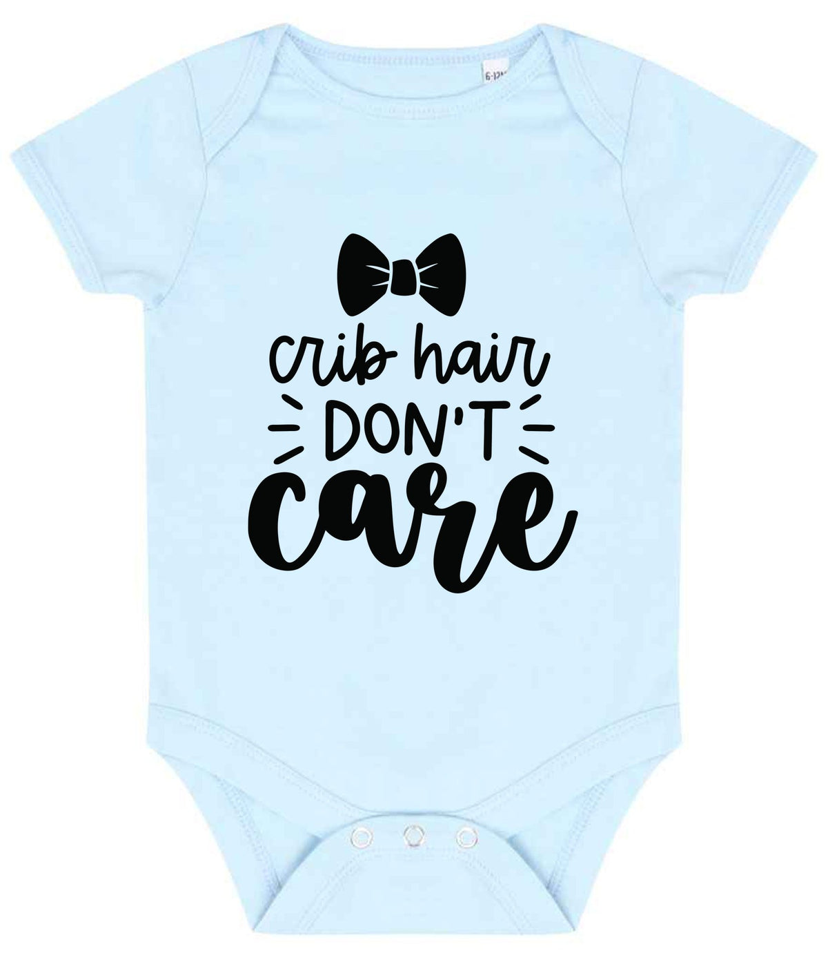 Crib Hair DON'T Care baby bodysuit in pale blue