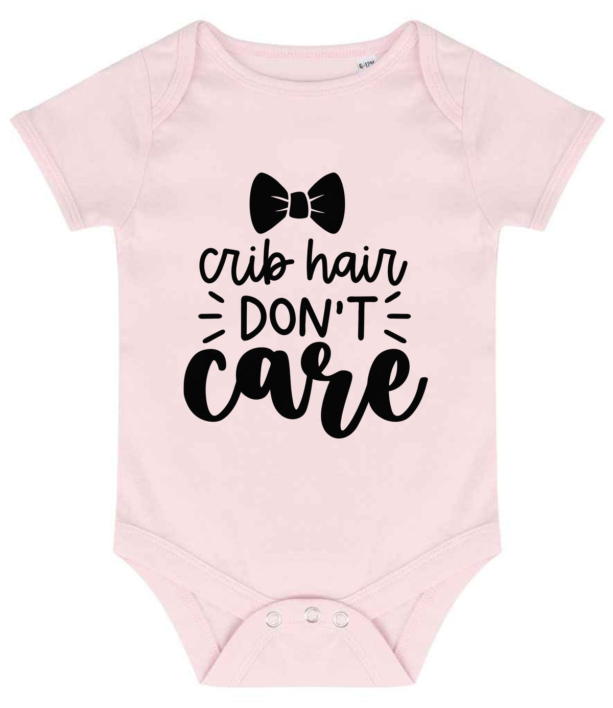 Crib Hair DON'T Care baby bodysuit in pale pink